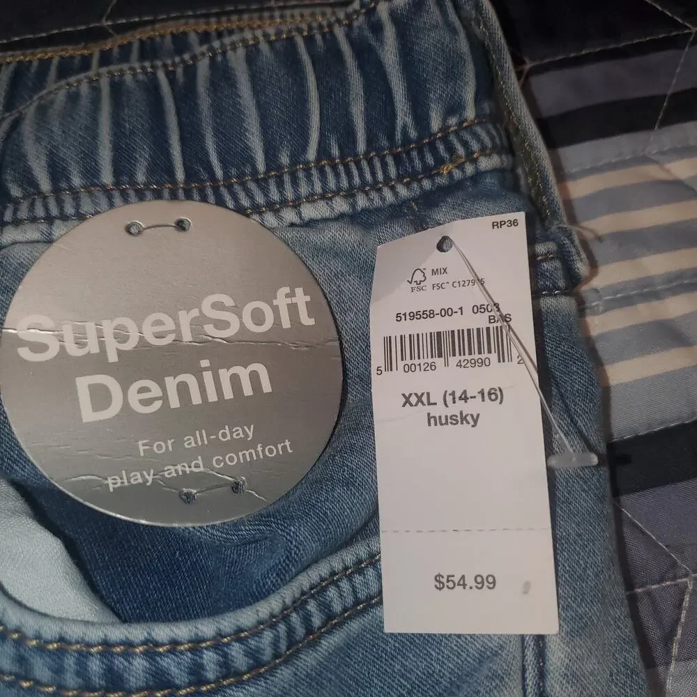 NEW Gap Size XXL Husky 14/16 Pull-On Original Straight Cargo Sweatpant Jeans